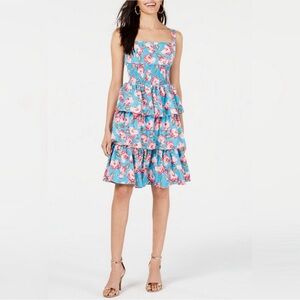 Vintage Betsey Johnson garden party tiered floral dress